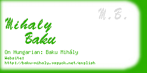 mihaly baku business card